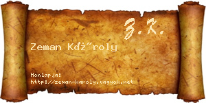 Zeman Károly névjegykártya